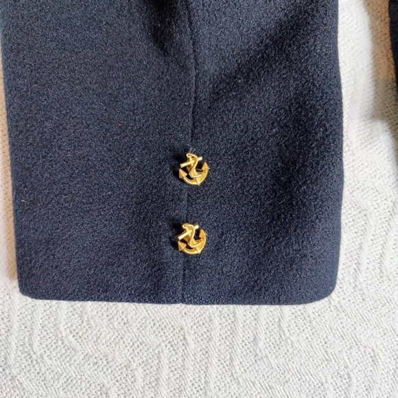 St.John Coat Collection by Marie Gray Pea Coat Black Cashmere Wool Blend size 16 - Picture 8 of 14